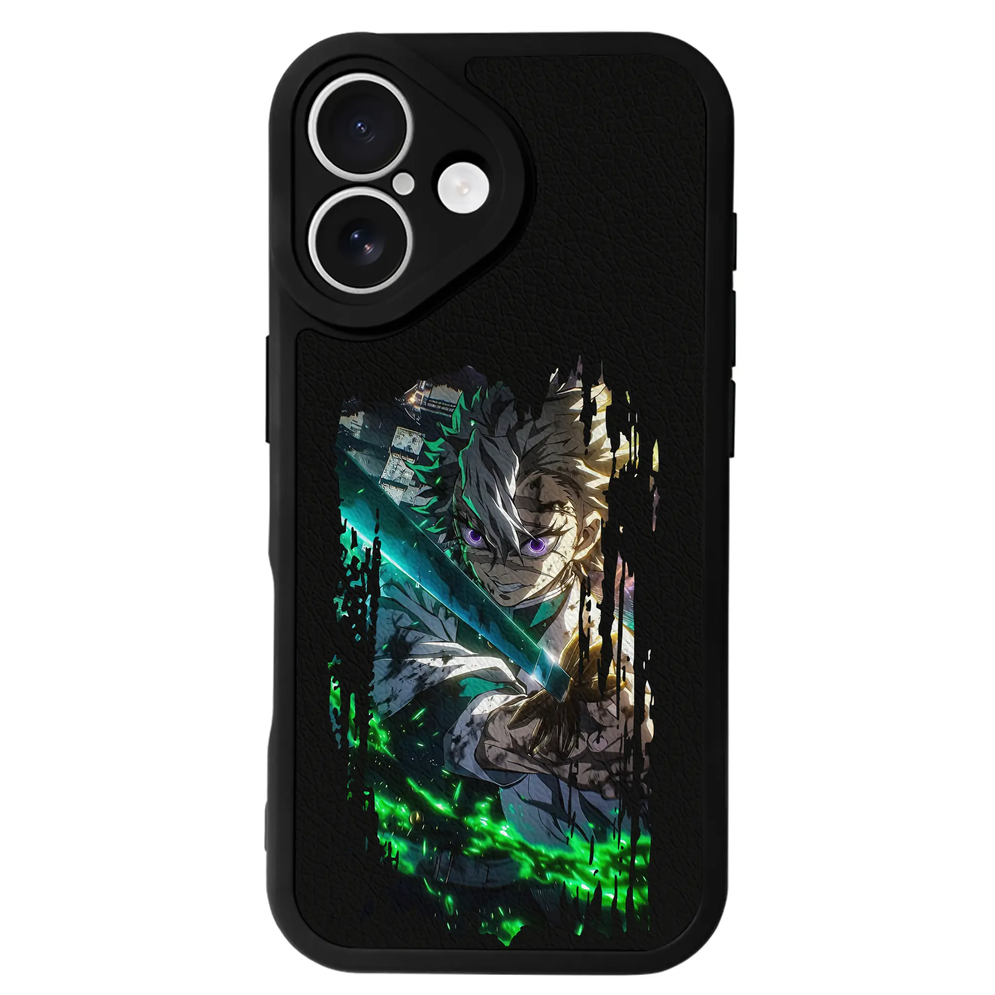 鬼滅の刃 グッズ,不死川 実弥 - IPhone 16シリーズ対応 ・ シリコンスマホケース ・ レザー調 ・ 高精度フィット ・ 耐衝撃 ・ ワイヤレス充電対応 ・ 精密カット